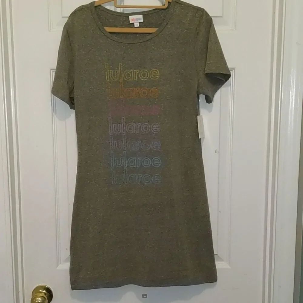 Lularoe gray rainbow print tunic Sz XS NWT